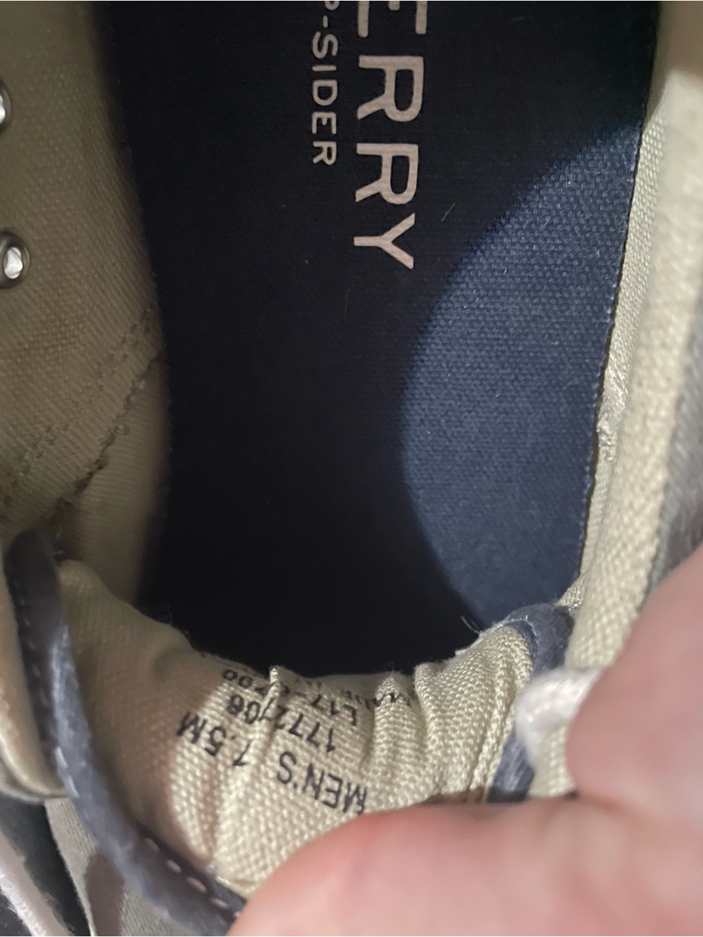 Sperry Men’s Gray Canvas Boat Shoes with White Soles sz7.5 - Picture 6 of 6
